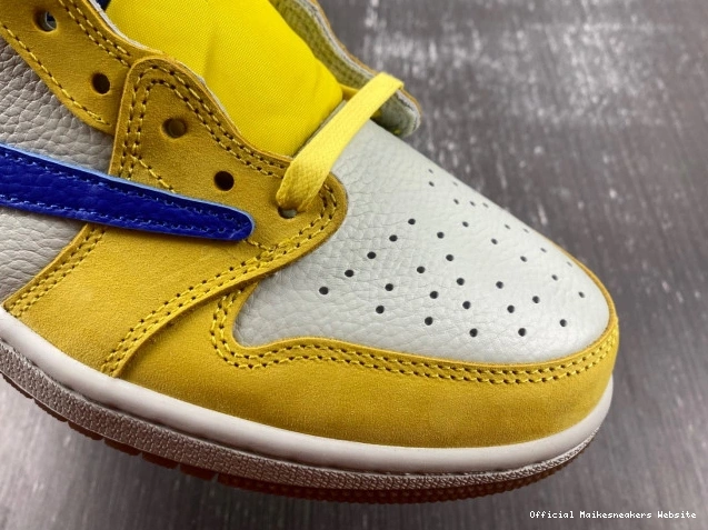 Official Maikesneakers Canary DZ4137-700 Travis Low 1 Jordan Scott OG Air x 0703
